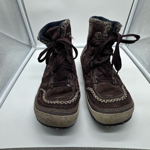 MERRELL Puffin Lace Mid Brown Suede PolarTec Women\'s Winter Boots Size 8